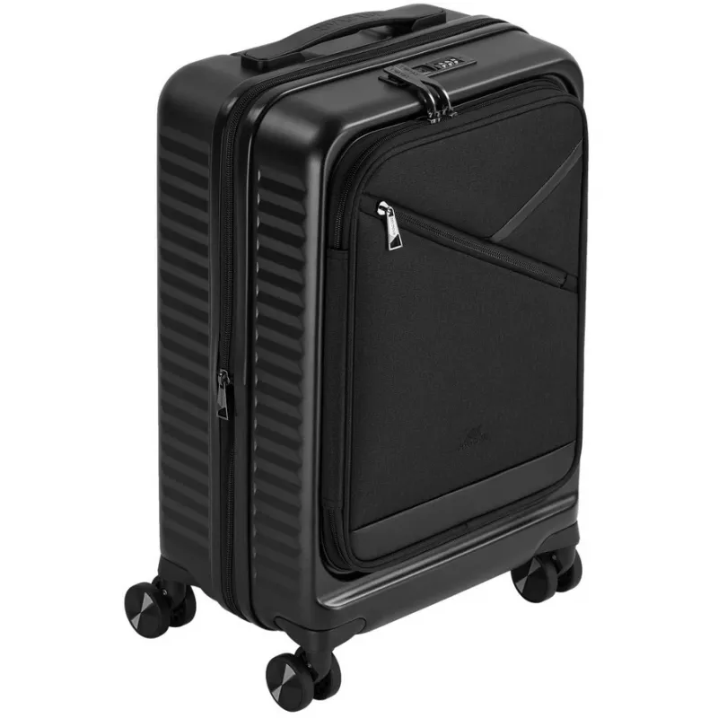 Salono lagaminas Rivacase 8180 Clark ECO – rankinis bagažas, kieto apvalkalo, juodas