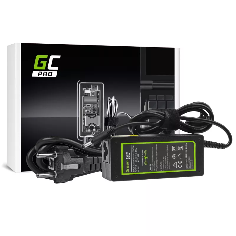 Maitinimo adapteris Green Cell AD75AP 65W 19.5V 3.34A Dell nešiojamiesiems kompiuteriams, vidaus, juodas