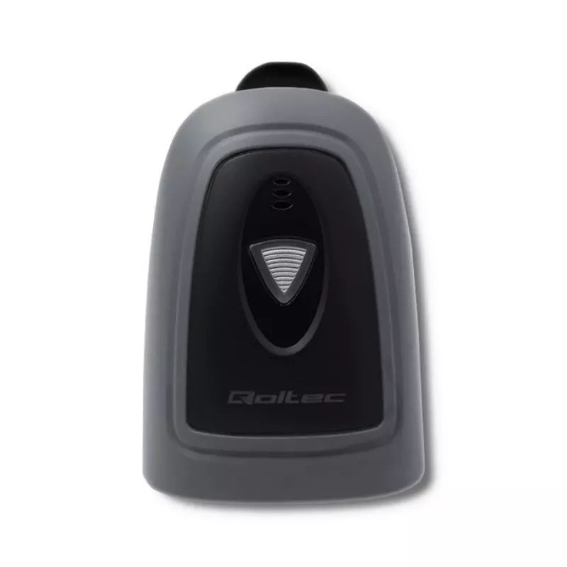 Rankinis brūkšninių kodų skaitytuvas QOLTEC 50863 — 1D/2D skaitytuvas, USB laidinis, LED jutiklis, juodas, 5 V, 1,8 m laidas