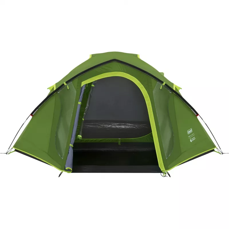 Coleman Dome Tent Darwin 4 Plus Juodaout — 4 asmenų tunelio palapinė su prieangiu, Tamsiai Žalia/Šviesiai Žalia