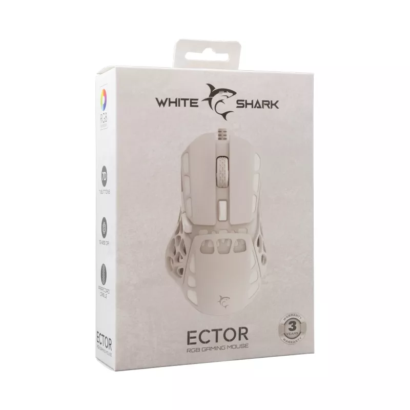 Pelė White Shark GM-5016 Ector White USB