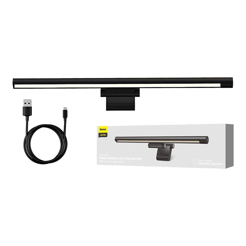 Baseus i-wok Pro serijos USB tolydžio reguliavimo ekrano pakabinamas šviestuvas (kovinis) juodas