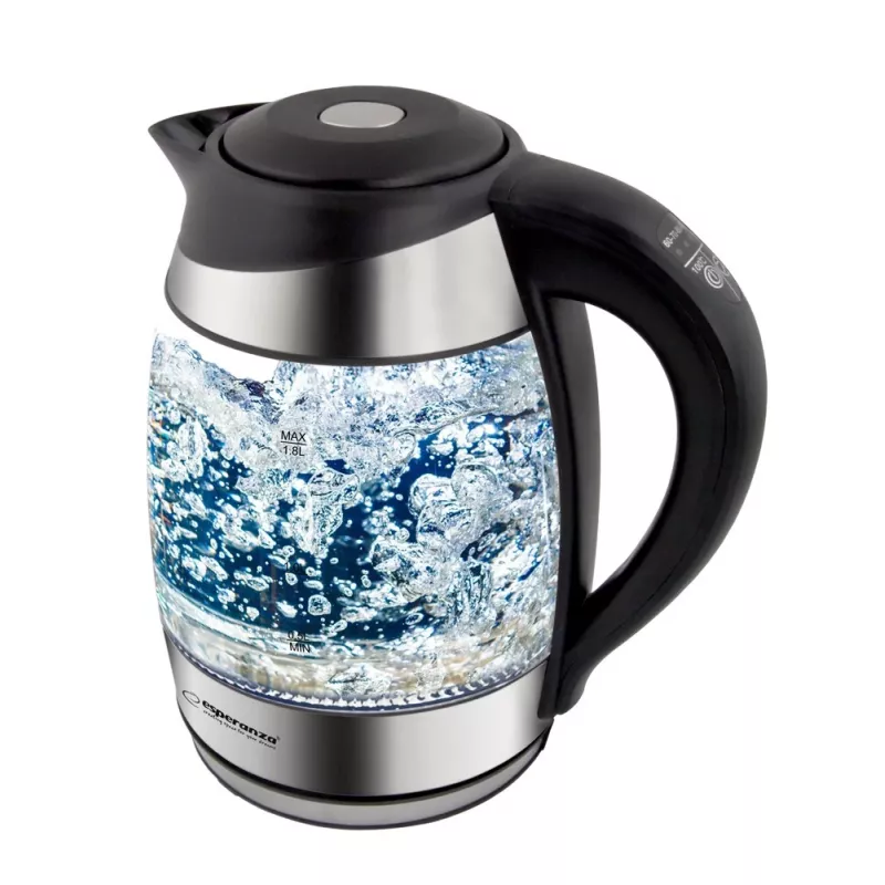 Esperanza EKK026 elektrinis virdulys 1,7 l 2200 W juodas, permatomas