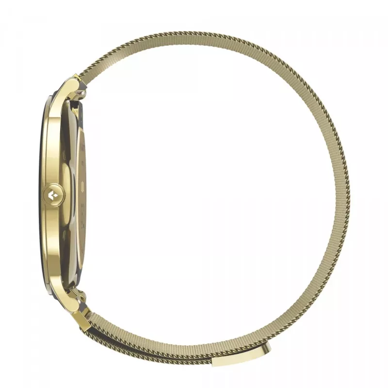 Išmanusis laikrodis Garett Verona 2 Gold Mesh su Bluetooth ir širdies ritmo monitoriumi
