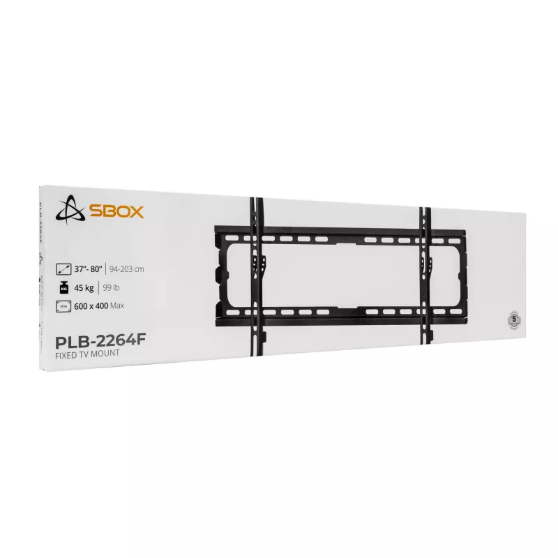SBOX PLB-2264F-2 sieninio tvirtinimo laikiklis 37–80 cm, keliamoji galia 45 kg, VESA 600x400
