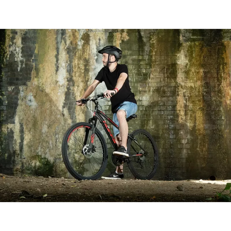 Kalnų dviratis HUFFY EXTENT 27,5 col. juodas — 27,5 col. ratai, hardtail rėmas