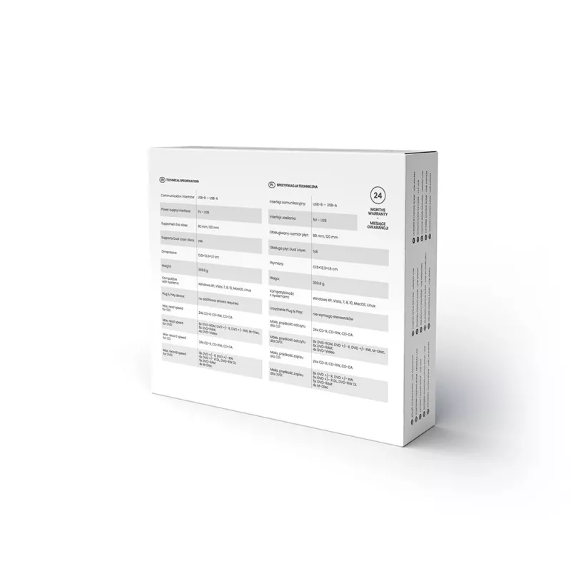 Išorinis plonas DVD±RW įrenginys SAVIO AK-43, USB 2.0, juodas, palaiko CD/DVD skaitymą ir rašymą (24x CD, 8x DVD)