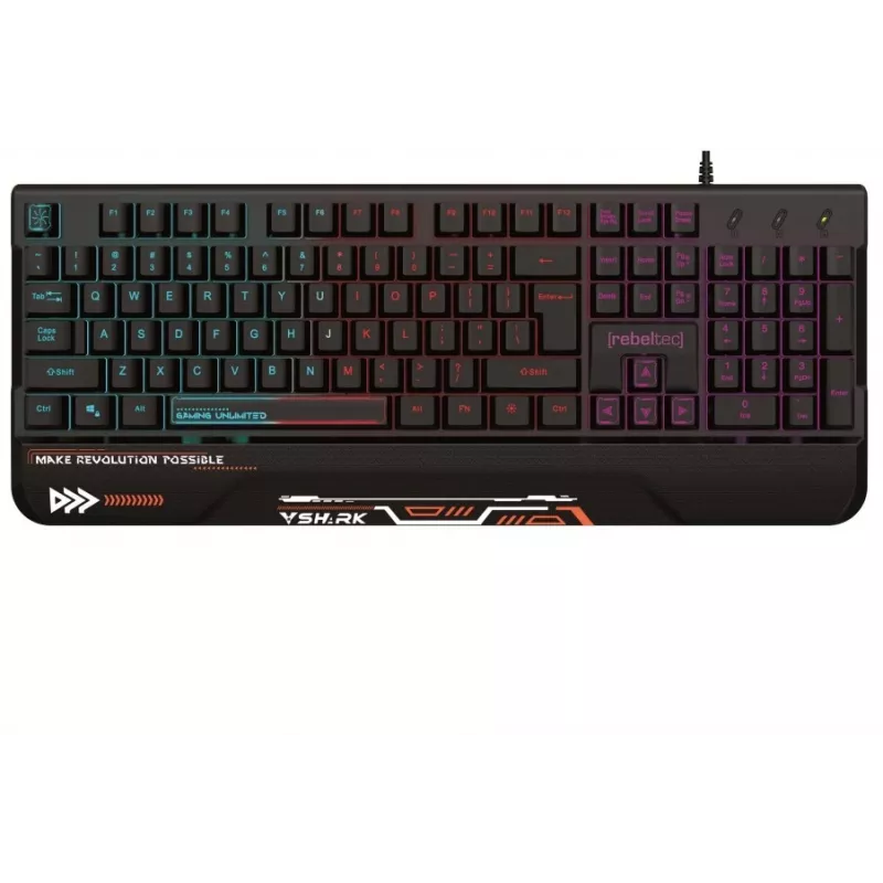 Mechaninė pilno dydžio žaidimų klaviatūra Rebeltec Full size game keyboard SHARK