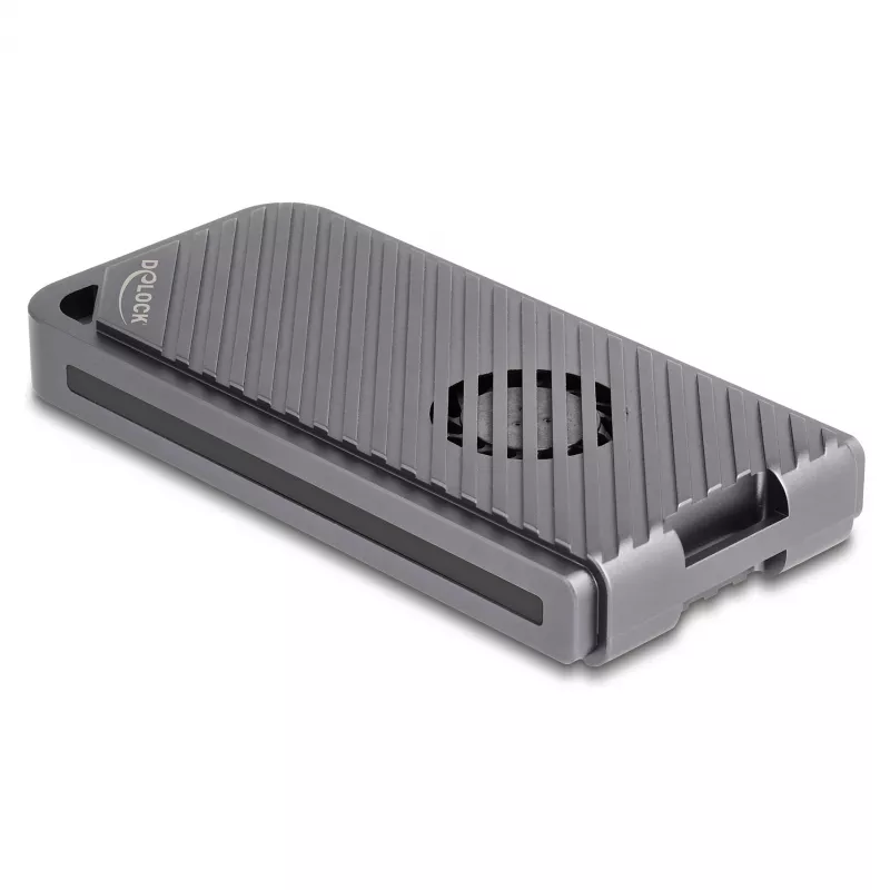 SSD korpusas DELOCK 42025 vienam M.2 (PCIe, USB4 Gen4, USB-C) Pilkas, aliuminis