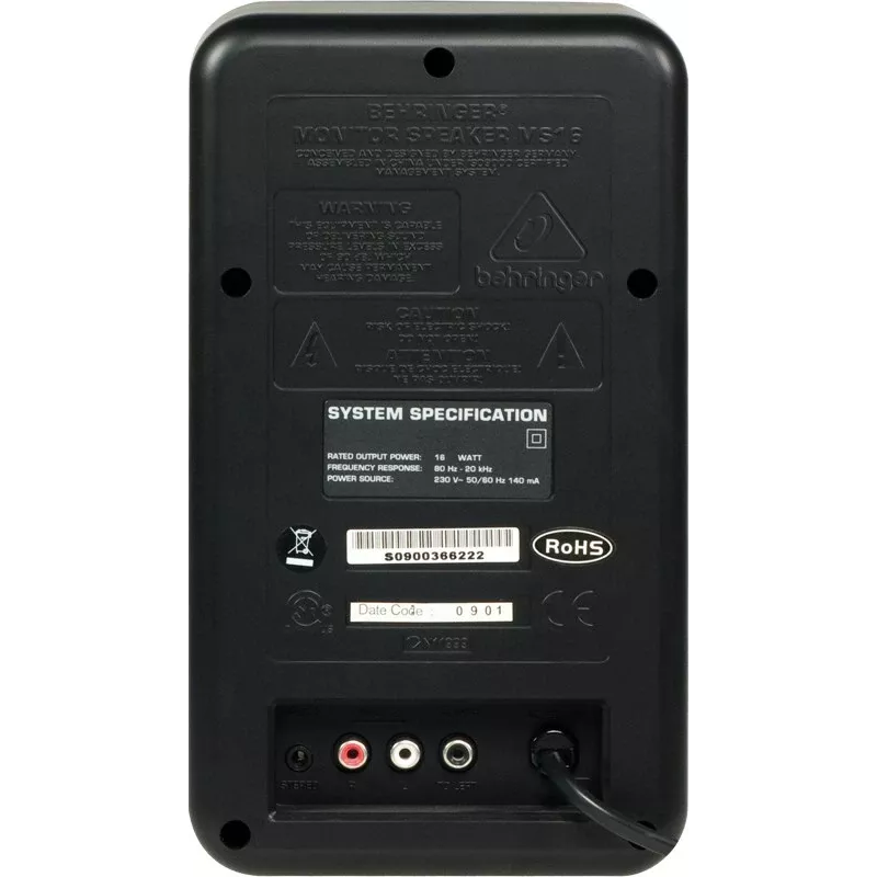 Behringer MS16 garsiakalbis 2 juostų juodas laidinis 16 W