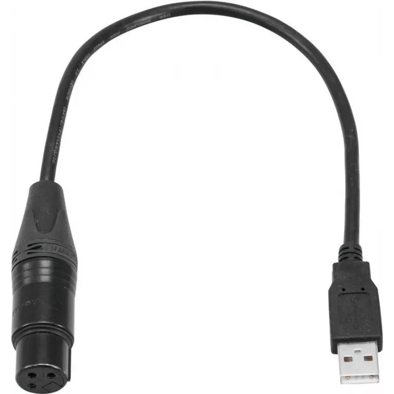 Garso kabelis Eurolite 51860118 0.4m XLR USB kištukas Juoda