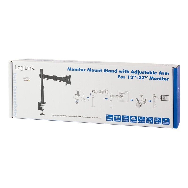 LogiLink BP0021 Monitorio laikiklis / stovas 68,6 cm (27) stalas juodas