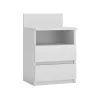 Topeshop M1 BIEL MAT nightstand/Naktinis staliukas 2 stalčius(s) baltas