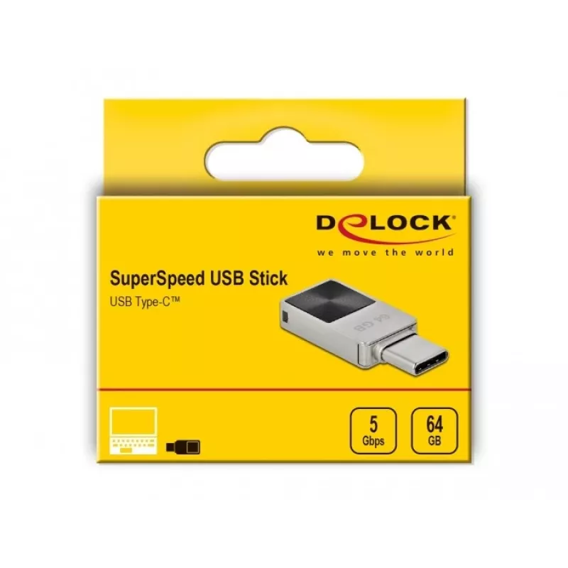 USB Flash Drive DeLOCK 64 GB USB-C 3.2 Gen 1 Mini Metal Housing