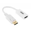UNITEK Auksu dengtas DisplayPort DP į HDMI 4K UHD HDTV vyriškas į moterišką keitiklio adapteris su garsu - Y-6332 Baltas
