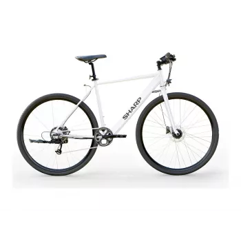Sharp Gravel E-Bike 250 W variklis programėlė 70 km baltas blizgus