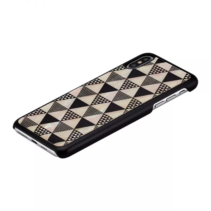 iKins išmaniojo telefono dėklas, skirtas iPhone XS Max – juodas piramidės dizainas, apsauginis kietas korpusas