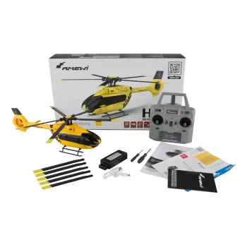 Amewi sraigtasparnis ADAC H145 bešepetėlinis 6 kanalų 6G RTF, paruoštas skraidyti 6 kanalų modelis