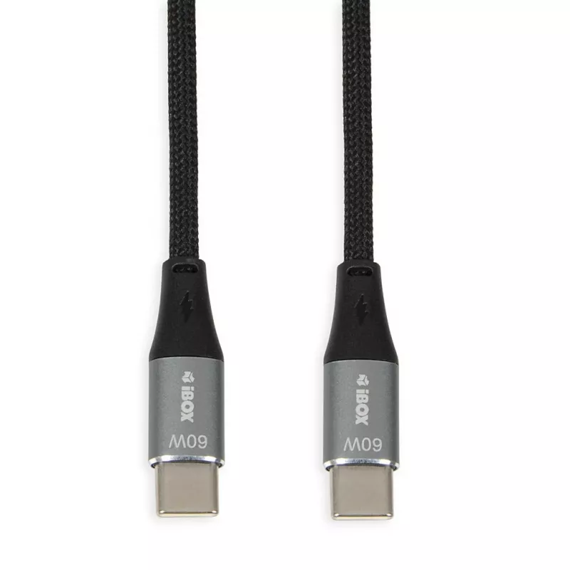 iBOX IKUTC USB-C laidas 60 W 2 m juodas