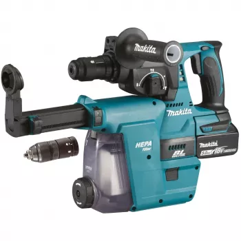 Makita DHR243RTJW - Kombinuotas plaktukas - Belaidis - 3 funkcijos - SDS-plus - 2 džauliai - 2 akumuliatoriai, įkroviklis komplekte - 18 V (DHR243RTJW)