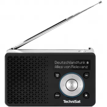 Nešiojamasis radijas TECHNISAT DIGITRADIO 1 A — DAB+/FM, OLED ekranas, USB-C, 3.5 mm ausinės, 1 W, juoda/sidabrinė