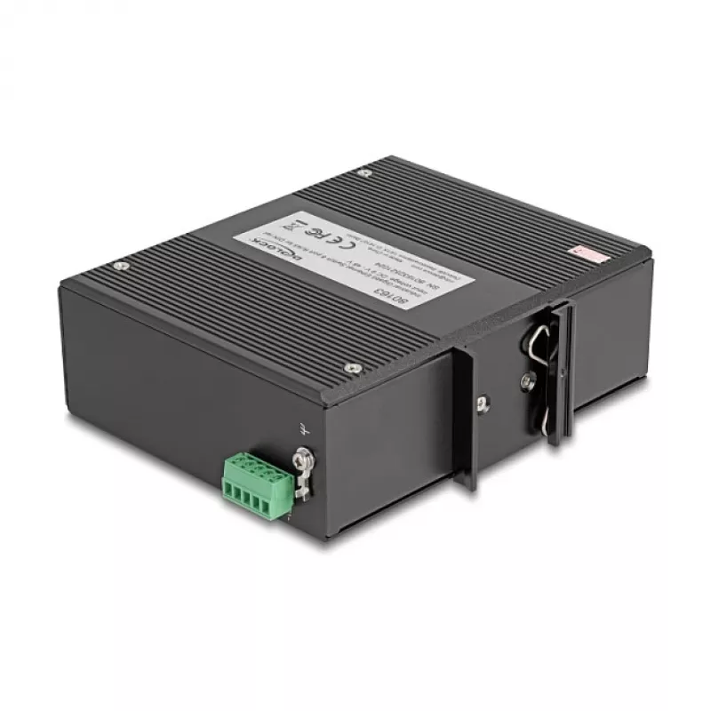 Gigabit Ethernet jungiklis DELOCK 80163, 8 prievadų RJ45 pramoninis komutatorius, nevaldomas, metalinis korpusas