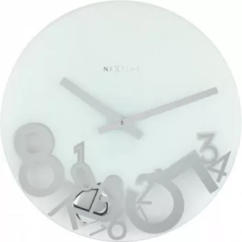 NeXtime klok 8115 Dropped, Ø43 cm, sieninis, sidabrinis
