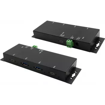 Exsys EX-1234HMVS - Šakotuvas - 4 x USB 3.2 Gen 2 - Stalinis, tvirtinamas prie sienos - DC (EX-1234HMVS)
