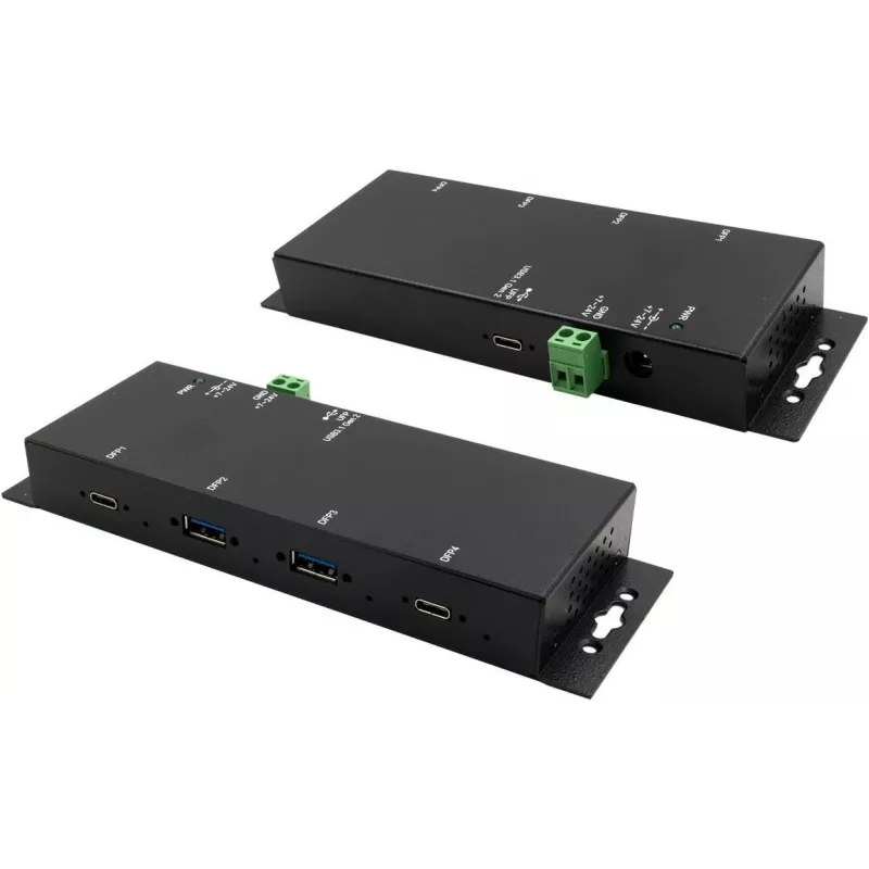 Exsys EX-1234HMVS - Šakotuvas - 4 x USB 3.2 Gen 2 - Stalinis, tvirtinamas prie sienos - DC (EX-1234HMVS)