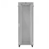 Serverių spinta LANBERG FF01-8047-12SL 47U 800x1000 mm pilka su priekinėmis ir galinėmis stiklinėmis durelėmis bei vieta LCD skydeliui