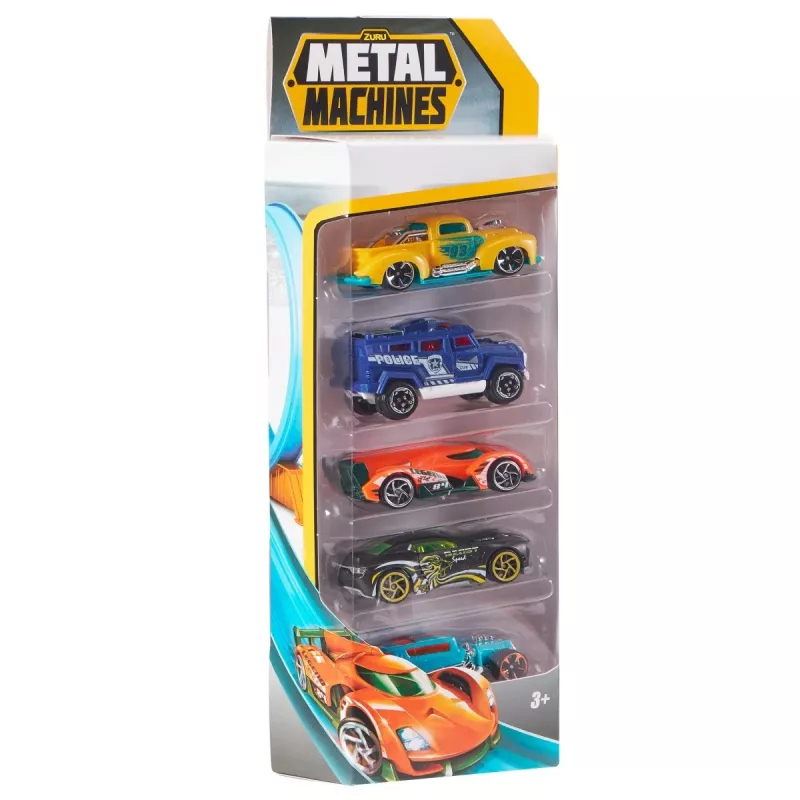 Metal Machines: 5 vnt. žaislinių automobilių rinkinys, 1:64, 1 serija - Asorti