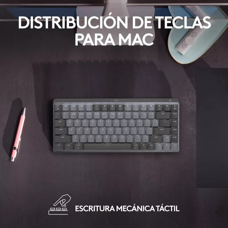 „Logitech MX Mechanical Mini“ belaidė klaviatūra be skaičių bloko, Bluetooth