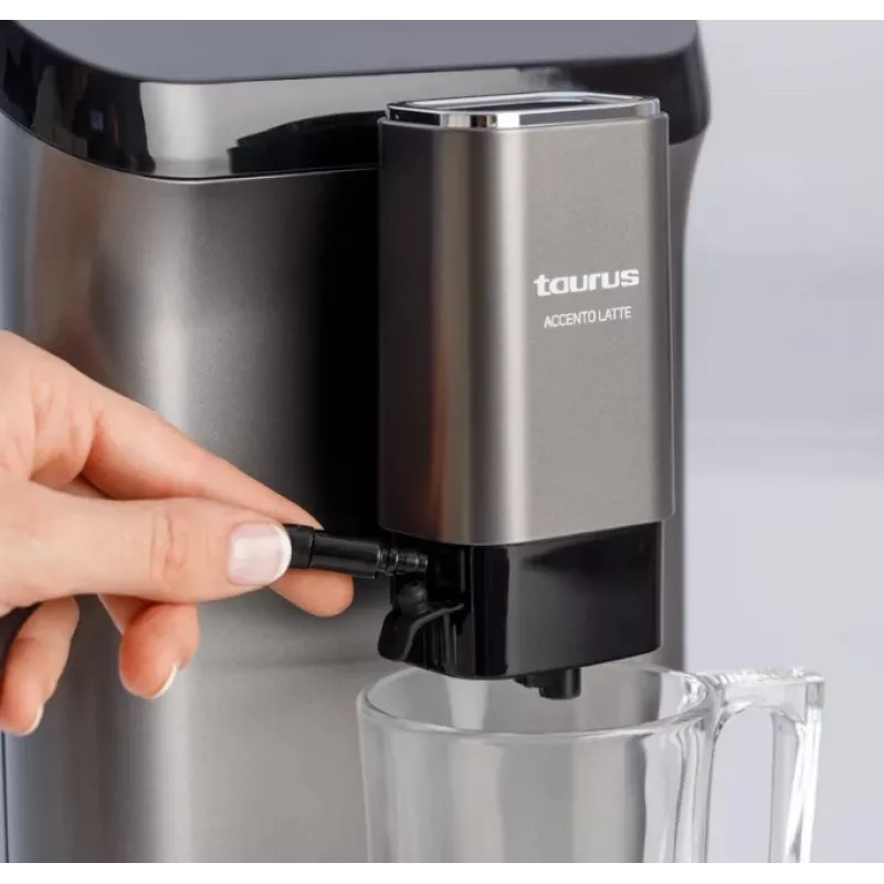 Espreso aparatas Taurus Accento Latte visiškai automatinis, įmontuotas malūnėlis, 1,5 L vandens bakelis, kavos pupelių įvedimas