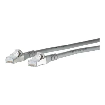 METZ CONNECT - Patch-Cable - RJ-45 (M) to RJ-45 (M) - 30 cm - 6.3 mm - S/FTP - CAT 6a - IEEE 802.3an - Ekranuotas, Be Halogenų, Neužkabinamas, Vytos Gyslos - Pilkas