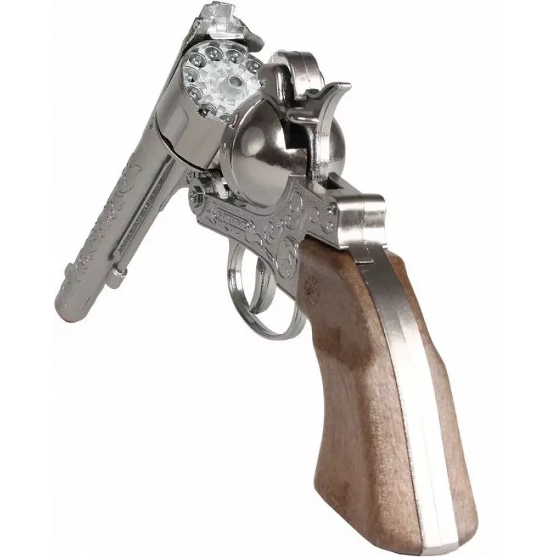 Pulio metalinis kaubojaus revolveris 12 šovinių žaislinis pistoletas, modelis 155122/0