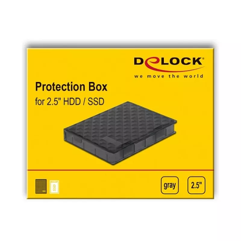 Cover DeLOCK 18368 saugojimo diskų dėklas Plastikinis Pilkas