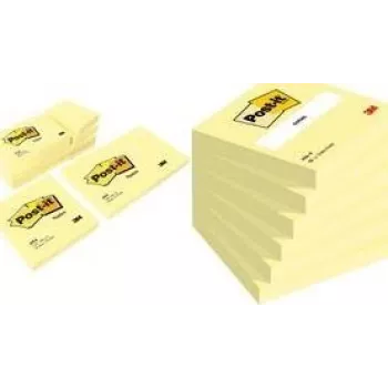 Post-It užrašų lapeliai geltoni 6 pakuotė lipnūs lapeliai kvadratiniai 76x76mm 3M