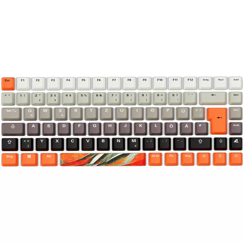 Mechaninė žaidimų klaviatūra Sharkoon SKILLER SGK50 S3 Design Bundle D6 — oranžinė/pilka