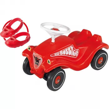 Važinėjimo mašinėlė Simba-Dickie BIG Bobby Car Classic raudona su tyliomis ratukais ir batų priežiūros rinkiniu