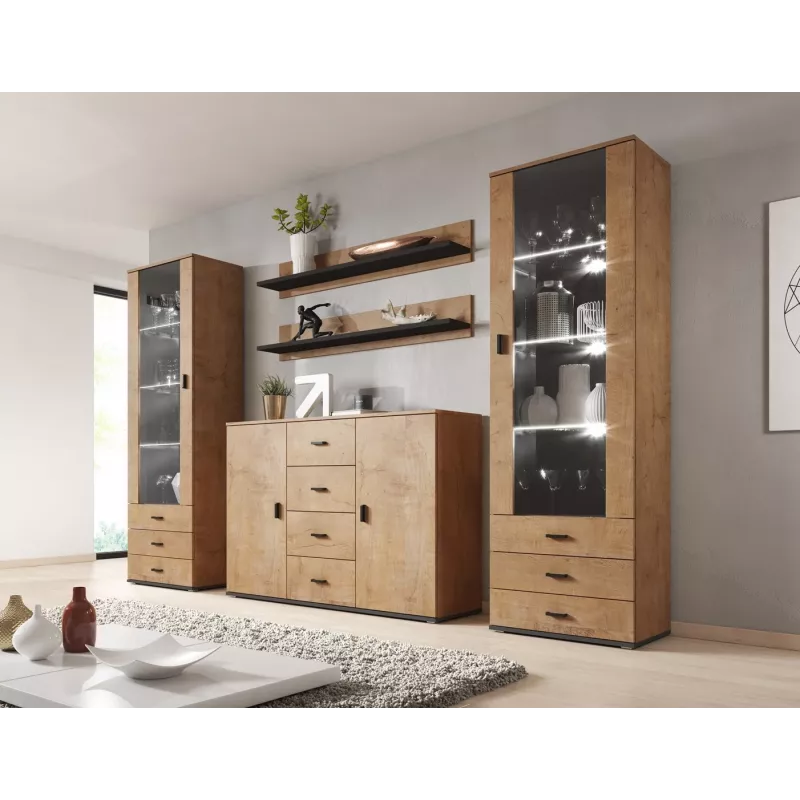 Cama set of two shelves 125cm SOHO lefkas oak/Juoda