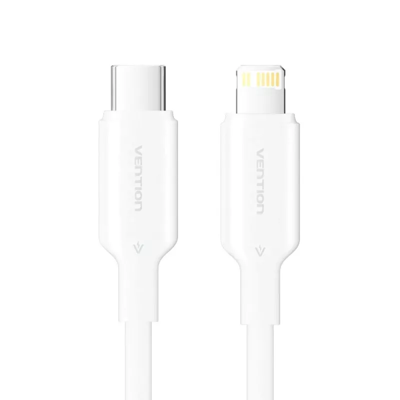 USB-C į Lightning laidas 3A 480Mbps 1m BALTAS
