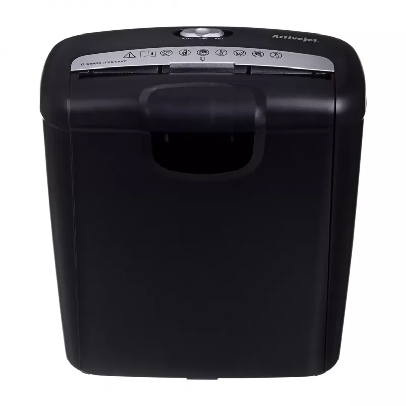 Activejet ASH-0601S smulkintuvas, P-2, 10 l, 6 mm juostelės, 6 lapai, juodas.