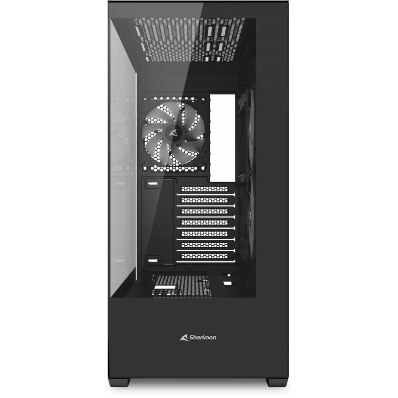 PC korpusas Sharkoon SK6 ARGB Tower ATX Juodas — vidutinio dydžio bokštas ATX, ARGB apšvietimas, grūdinto stiklo šoninis skydelis