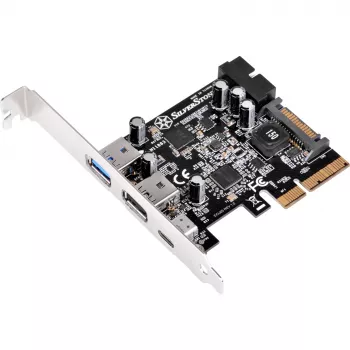 SilverStone ECU05 - USB adapteris - PCIe 2,0 x2 Low Profile - USB 3,1 Type C x 1 + USB3.0 x 2 + USB3.0 (vidinis) x 2 (SST-ECU05)