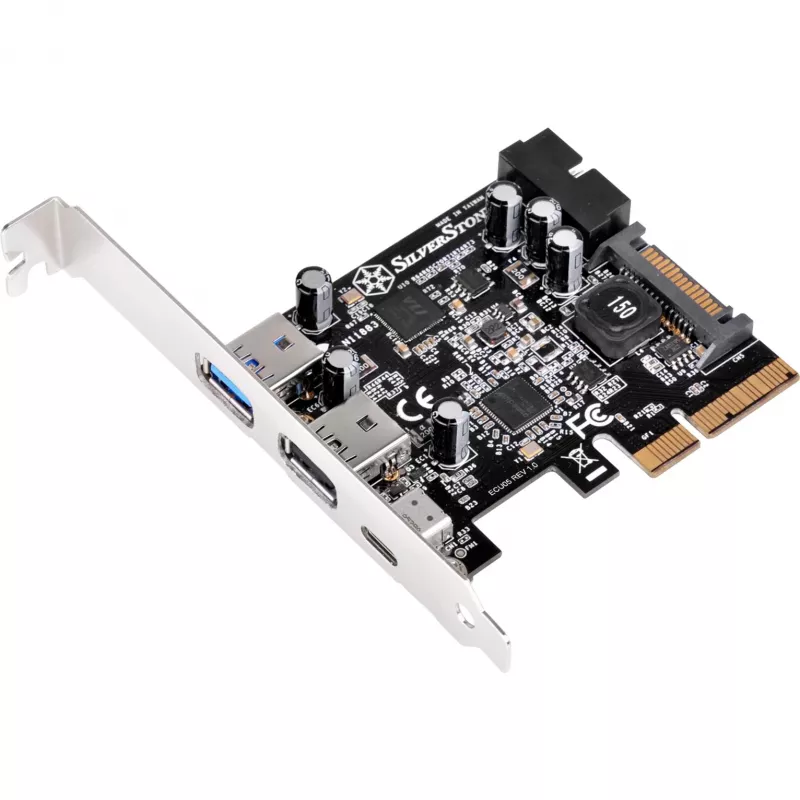 SilverStone ECU05 - USB adapteris - PCIe 2,0 x2 Low Profile - USB 3,1 Type C x 1 + USB3.0 x 2 + USB3.0 (vidinis) x 2 (SST-ECU05)