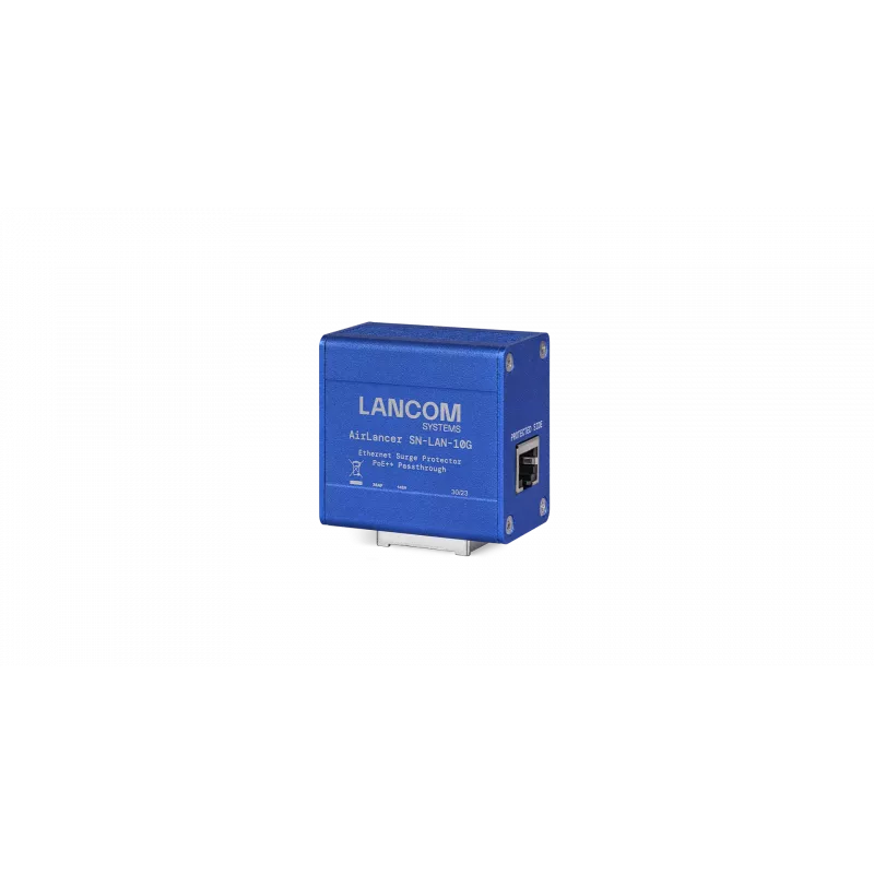Tinklo adapteris Lancom Systems AirLancer SN-LAN-10G — 10 Gigabit Ethernet, IEEE 802.3af/at/bt, aliuminio korpusas, mėlynas