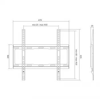 TV sieninis laikiklis, fiksuotas, 32-55', maks. 40 kg