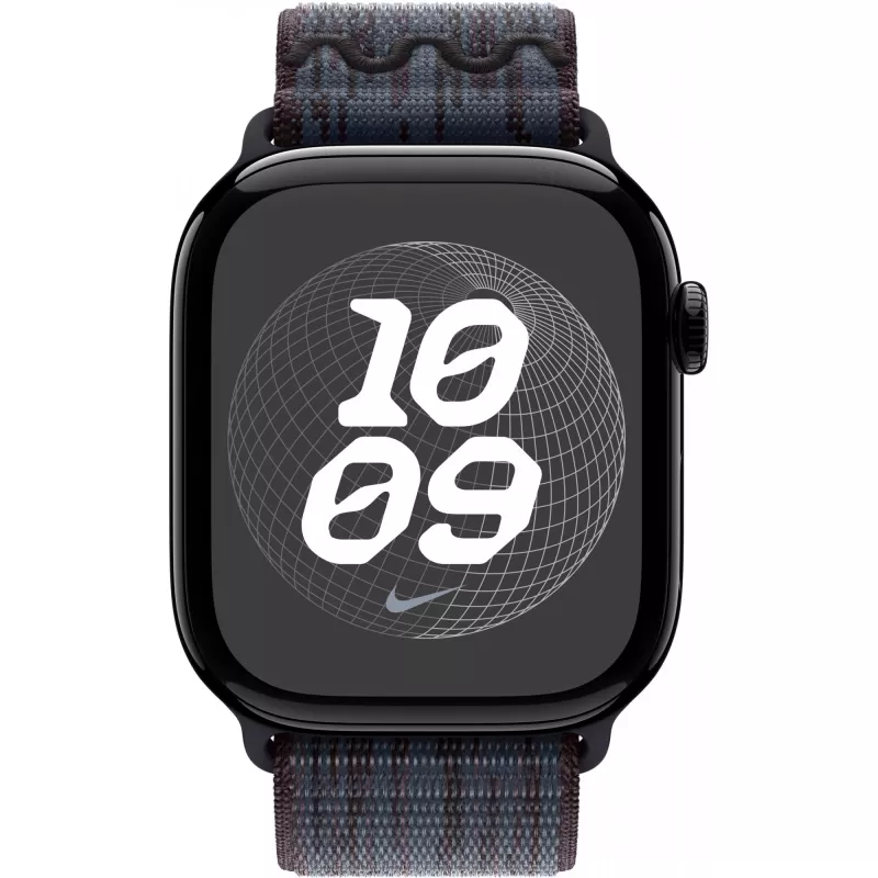 Juosta Apple 46mm Juoda/Mėlyna Nike Sport Loop išmaniajam laikrodžiui
