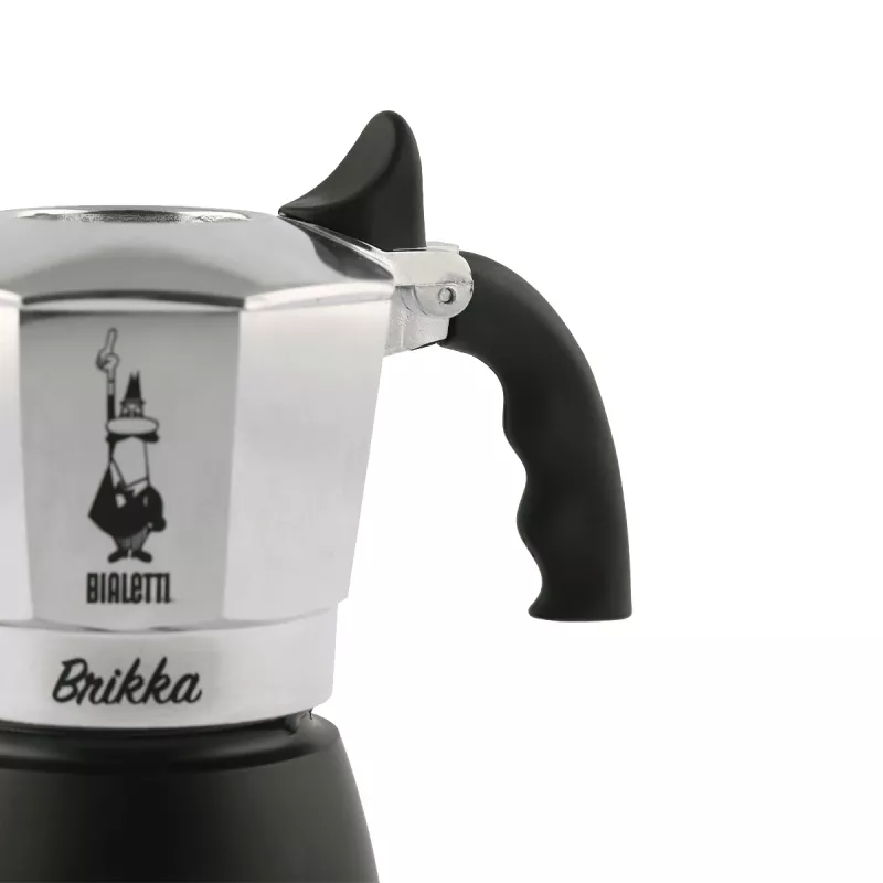 Moka puodas Bialetti Brikka 0,17 l — kaitlentės espreso virimo aparatas, 4 puodeliai, aliuminis, ne indukcinis