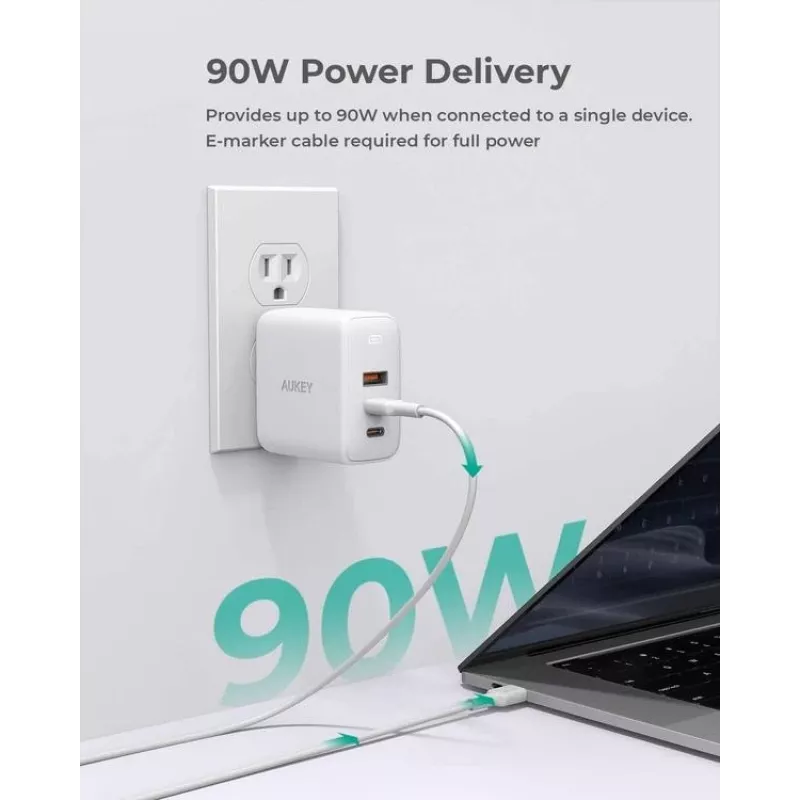 AUKEY PA-B6S White Omni a Mix GaN itin greitas sieninis